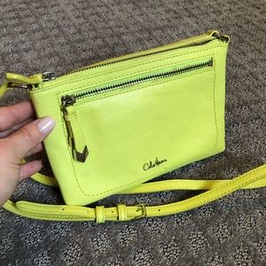 Cole Haan Neon yellow/green leather crossbody bag